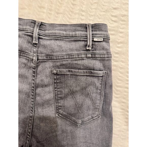 MOTHER Gray Denim Cutoff Shorts | The Hustler Roller Ankle | Size 32 - Picture 14 of 16
